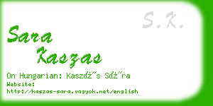 sara kaszas business card